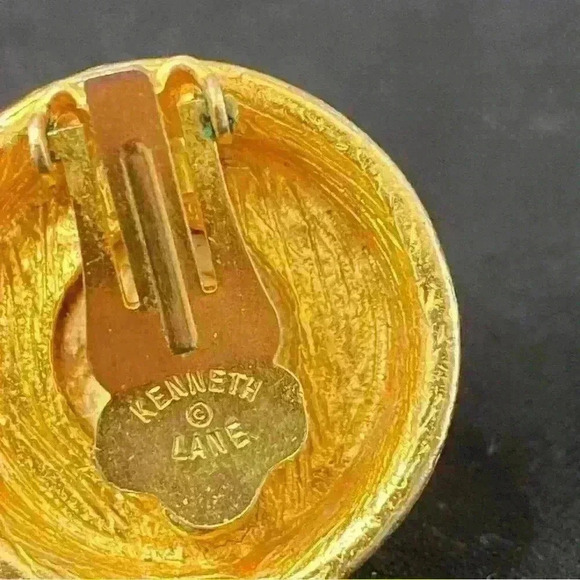 Kenneth Jay Lane KJL Vintage 60-70s Quality Costume Jewelry Earrings - Picture 2 of 3